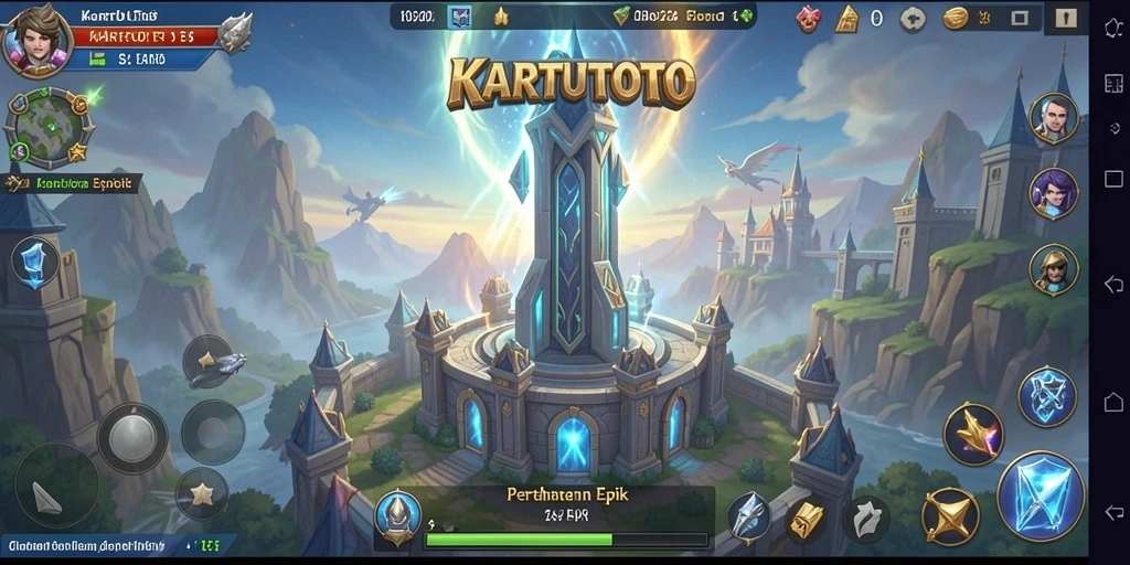 Tampilan aksi seru pertahanan menara KARTUTOTO dalam gameplay.
