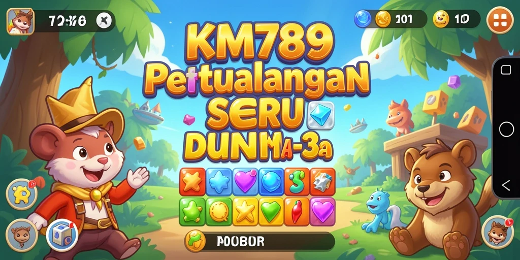 Tampilan gameplay seru dalam KM789 dengan variasi teka-teki Match-3.