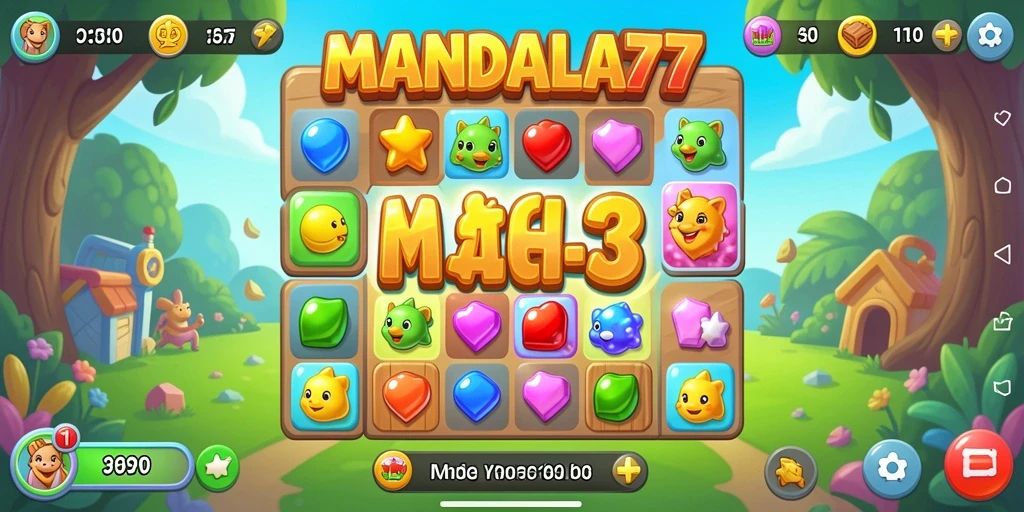 Tampilan gameplay seru dalam MANDALA77 dengan kombinasi warna-warni yang menawan.
