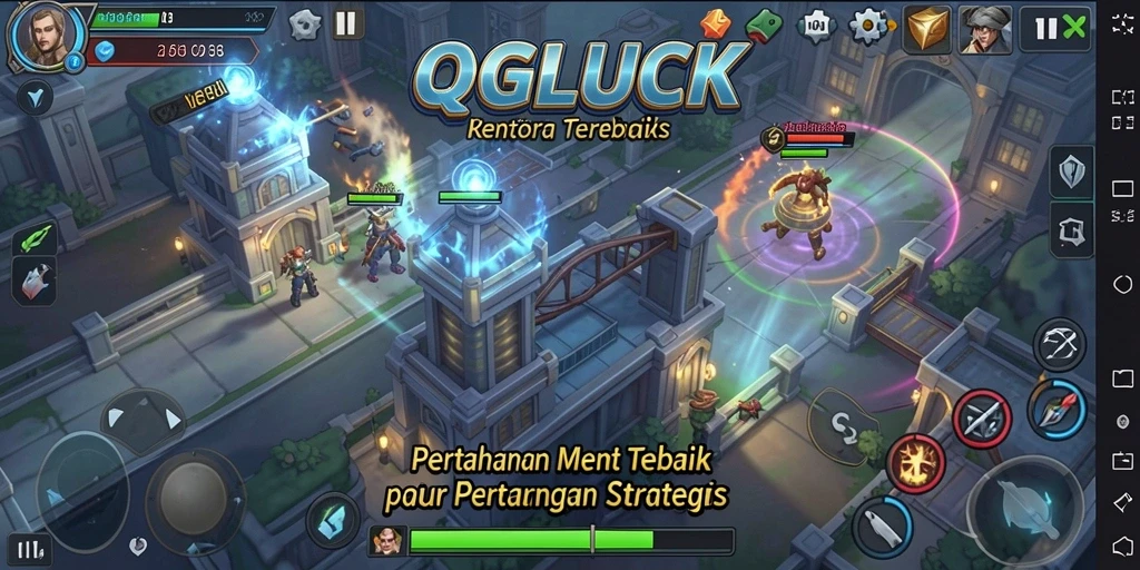 Screenshot QGLUCK menampilkan gameplay Tower Defense yang seru dan menegangkan.